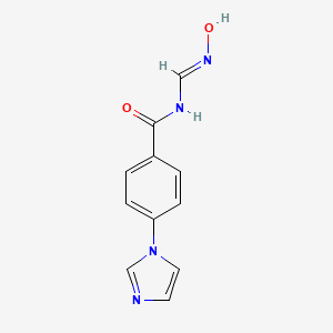 molecular formula C11H10N4O2 B3060366 N-[(1E)-(hydroxyimino)methyl]-4-(1H-imidazol-1-yl)benzamide CAS No. 303994-74-3