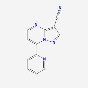 molecular formula C12H7N5 B3060382 7-(2-Pyridinyl)pyrazolo[1,5-a]pyrimidine-3-carbonitrile CAS No. 320417-17-2
