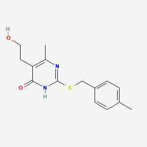 5-(2-Hydroxyethyl)-6-methyl-2-{[(4-methylphenyl)methyl]sulfanyl}-3,4-dihydropyrimidin-4-one