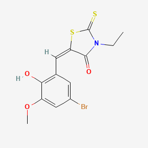 (5E)-5-(5-bromo-2-hydroxy-3-methoxybenzylidene)-3-ethyl-2-thioxo-1,3-thiazolidin-4-one