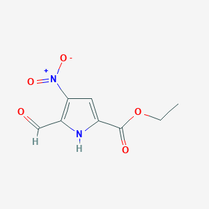 molecular formula C8H8N2O5 B3060434 Ethyl 5-formyl-4-nitro-1h-pyrrole-2-carboxylate CAS No. 36131-47-2