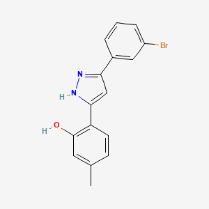 molecular formula C16H13BrN2O B3060474 2-[5-(3-Bromophenyl)-1H-pyrazol-3-YL]-5-methylphenol CAS No. 423753-91-7