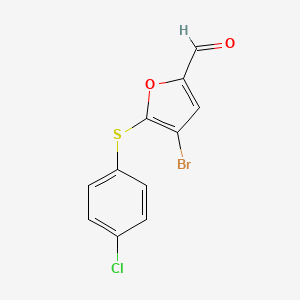 molecular formula C11H6BrClO2S B3060478 4-Bromo-5-[(4-chlorophenyl)thio]-2-furaldehyde CAS No. 425681-51-2