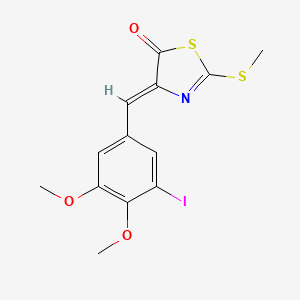 molecular formula C13H12INO3S2 B3060483 (4Z)-4-(3-Iodo-4,5-dimethoxybenzylidene)-2-(methylthio)-1,3-thiazol-5(4H)-one CAS No. 430450-90-1