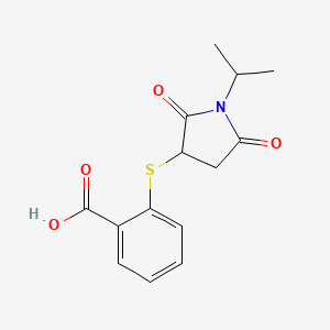 2-[(1-Isopropyl-2,5-dioxopyrrolidin-3-YL)thio]benzoic acid