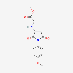 molecular formula C14H16N2O5 B3060509 methyl N-[1-(4-methoxyphenyl)-2,5-dioxopyrrolidin-3-yl]glycinate CAS No. 471917-79-0