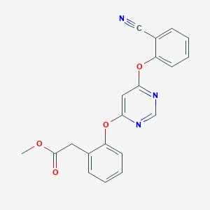 Methyl 2-(2-((6-(2-cyanophenoxy)pyrimidin-4-yl)oxy)phenyl)acetate