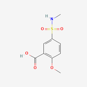 molecular formula C9H11NO5S B3060547 2-Methoxy-5-((methylamino)sulphonyl)benzoic acid CAS No. 51887-56-0