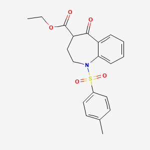 molecular formula C20H21NO5S B3060594 Ethyl 5-oxo-1-tosyl-2,3,4,5-tetrahydro-1H-benzo[b]azepine-4-carboxylate CAS No. 54620-98-3