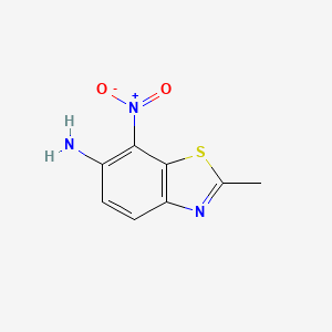 molecular formula C8H7N3O2S B3060641 2-Methyl-7-nitro-1,3-benzothiazol-6-amine CAS No. 60090-57-5