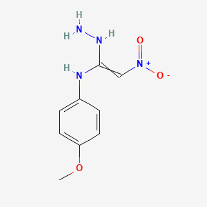 molecular formula C9H12N4O3 B3060667 Benzenamine, N-(1-hydrazino-2-nitroethenyl)-4-methoxy- CAS No. 62390-83-4