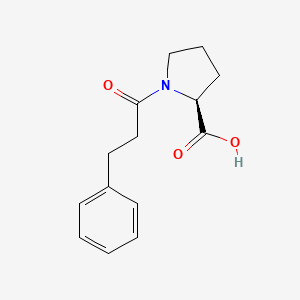 molecular formula C14H17NO3 B3060726 L-Proline, 1-(1-oxo-3-phenylpropyl)- CAS No. 73030-06-5