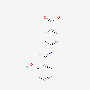 molecular formula C15H13NO3 B3060762 Benzoic acid, 4-[[(2-hydroxyphenyl)methylene]amino]-, methyl ester CAS No. 790-87-4