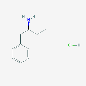 molecular formula C10H16ClN B3060802 Benzeneethanamine, a-ethyl-, hydrochloride, (aS)- CAS No. 87923-46-4