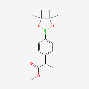 molecular formula C16H23BO4 B3060815 Methyl 2-(4-(4,4,5,5-tetramethyl-1,3,2-dioxaborolan-2-yl)phenyl)propanoate CAS No. 890839-11-9