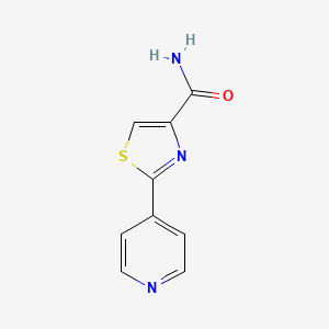 molecular formula C9H7N3OS B3060822 4-Thiazolecarboxamide, 2-(4-pyridinyl)- CAS No. 89401-57-0