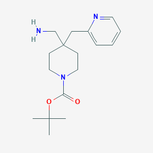 molecular formula C17H27N3O2 B3060828 Tert-butyl 4-(aminomethyl)-4-(pyridin-2-ylmethyl)piperidine-1-carboxylate CAS No. 895132-39-5