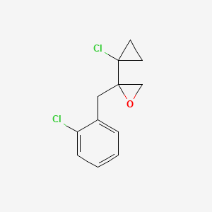 molecular formula C12H12Cl2O B3060927 Oxirane, 2-(1-chlorocyclopropyl)-2-[(2-chlorophenyl)methyl]- CAS No. 134818-68-1