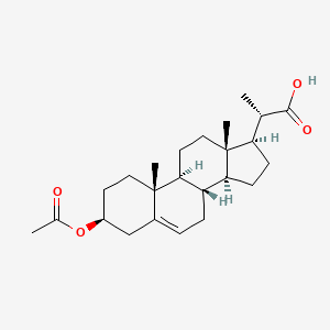 molecular formula C24H36O4 B3060943 (2S)-2-[(3S,8S,9S,10R,13S,14S,17R)-3-acetyloxy-10,13-dimethyl-2,3,4,7,8,9,11,12,14,15,16,17-dodecahydro-1H-cyclopenta[a]phenanthren-17-yl]propanoic acid CAS No. 1474-14-2