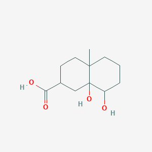 molecular formula C12H20O4 B3060969 8,8a-Dihydroxy-4a-methyl-1,2,3,4,5,6,7,8-octahydronaphthalene-2-carboxylic acid CAS No. 18012-57-2