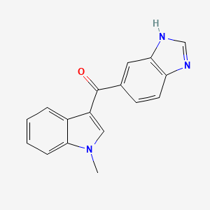 molecular formula C17H13N3O B3060972 Methanone, 1H-benzimidazol-5-yl(1-methyl-1H-indol-3-yl)- CAS No. 183613-77-6
