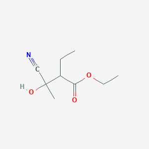 molecular formula C9H15NO3 B3061010 Butanoic acid, 3-cyano-2-ethyl-3-hydroxy-, ethyl ester CAS No. 247098-17-5