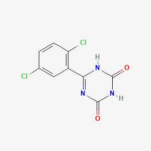 molecular formula C9H5Cl2N3O2 B3061032 s-Triazine-2,4-diol, 6-(2,5-dichlorophenyl)- CAS No. 30222-00-5