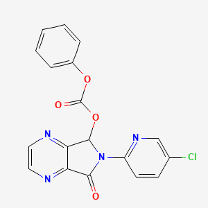 molecular formula C18H11ClN4O4 B3061085 6-(5-Chloro-pyridin-2-YL)-7-phenoxycarbonyloxy-6,7-dihydro-pyrrolo[3,4-B]pyrazin-5-one CAS No. 43200-88-0