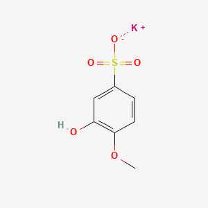 molecular formula C7H7KO5S B3061098 Potassium 3-hydroxy-4-methoxybenzenesulphonate CAS No. 5011-21-2