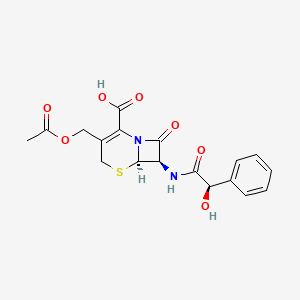 molecular formula C18H18N2O7S B3061108 [6R-[6alpha,7beta(R*)]]-3-(acetoxymethyl)-7-(hydroxyphenylacetamido)-8-oxo-5-thia-1-azabicyclo[4.2.0]oct-2-ene-2-carboxylic acid CAS No. 51818-85-0
