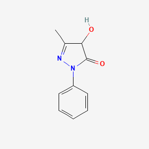 molecular formula C10H10N2O2 B3061123 4-hydroxy-5-methyl-2-phenyl-4H-pyrazol-3-one CAS No. 5393-61-3