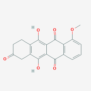 molecular formula C19H14O6 B3061168 5,12-Dihydroxy-7-methoxy-3,4-dihydrotetracene-2,6,11(1H)-trione CAS No. 59325-97-2