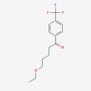 molecular formula C14H17F3O2 B3061185 5-Ethoxy-1-[4-(trifluoromethyl)phenyl]pentan-1-one CAS No. 61718-83-0