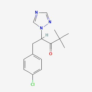 molecular formula C15H18ClN3O B3061193 3-Pentanone, 1-(4-chlorophenyl)-4,4-dimethyl-2-(1H-1,2,4-triazol-1-yl)- CAS No. 63190-87-4