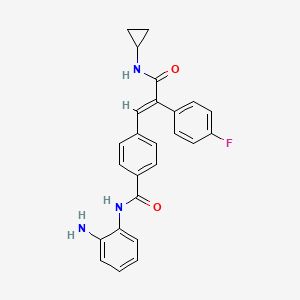 molecular formula C25H22FN3O2 B3061484 N-(2-aminophenyl)-4-[(E)-3-(cyclopropylamino)-2-(4-fluorophenyl)-3-oxoprop-1-enyl]benzamide CAS No. 1147868-26-5