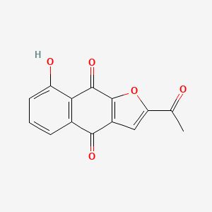 molecular formula C14H8O5 B3061538 Naphtho[2,3-b]furan-4,9-dione, 2-acetyl-8-hydroxy- CAS No. 123297-91-6