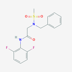 molecular formula C16H16F2N2O3S B306160 N~2~-benzyl-N-(2,6-difluorophenyl)-N~2~-(methylsulfonyl)glycinamide 