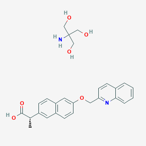 molecular formula C27H30N2O6 B3061645 2-amino-2-(hydroxymethyl)propane-1,3-diol;(2S)-2-[6-(quinolin-2-ylmethoxy)naphthalen-2-yl]propanoic acid CAS No. 133899-56-6