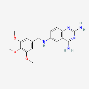 molecular formula C18H21N5O3 B3061681 N6-[(3,4,5-trimethoxyphenyl)methyl]quinazoline-2,4,6-triamine CAS No. 13794-67-7