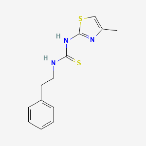 molecular formula C13H15N3S2 B3061780 Thiourea, N-(4-methyl-2-thiazolyl)-N'-(2-phenylethyl)- CAS No. 149485-00-7