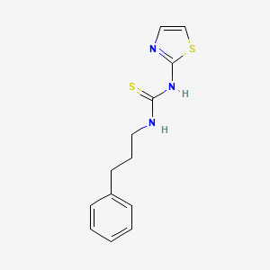 molecular formula C13H15N3S2 B3061783 Thiourea, N-(3-phenylpropyl)-N'-2-thiazolyl- CAS No. 149485-04-1