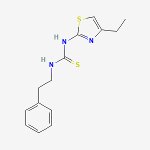 B3061807 Thiourea, N-(4-ethyl-2-thiazolyl)-N'-(2-phenylethyl)- CAS No. 149485-47-2