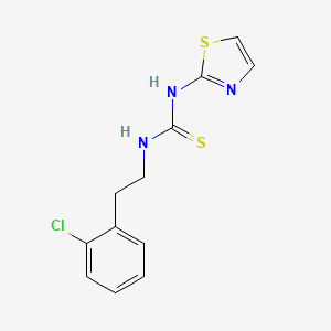 molecular formula C12H12ClN3S2 B3061813 Thiourea, N-(2-(2-chlorophenyl)ethyl)-N'-2-thiazolyl- CAS No. 149485-75-6