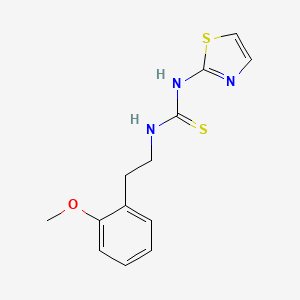 molecular formula C13H15N3OS2 B3061820 Thiourea, N-(2-(2-methoxyphenyl)ethyl)-N'-2-thiazolyl- CAS No. 149485-76-7
