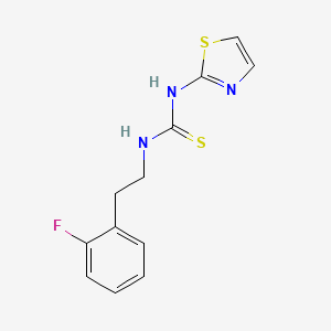 molecular formula C12H12FN3S2 B3061830 Thiourea, N-(2-(2-fluorophenyl)ethyl)-N'-2-thiazolyl- CAS No. 149485-92-7