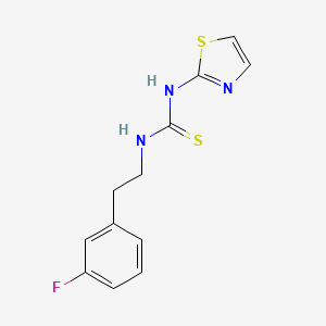 molecular formula C12H12FN3S2 B3061848 Thiourea, N-(2-(3-fluorophenyl)ethyl)-N'-2-thiazolyl- CAS No. 149486-04-4
