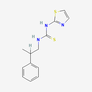 molecular formula C13H15N3S2 B3061859 Thiourea, N-(2-phenylpropyl)-N'-2-thiazolyl- CAS No. 149486-09-9