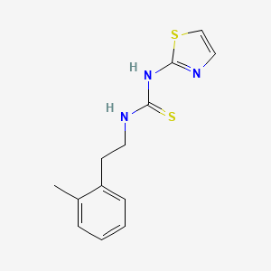 molecular formula C13H15N3S2 B3061866 Thiourea, N-(2-(2-methylphenyl)ethyl)-N'-2-thiazolyl- CAS No. 149486-23-7