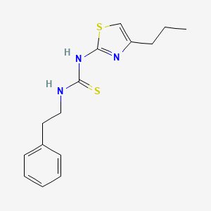 B3061874 Thiourea, N-(2-phenylethyl)-N'-(4-propyl-2-thiazolyl)- CAS No. 149486-74-8