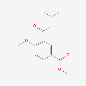 Benzoic acid, 4-methoxy-3-(3-methyl-1-oxo-2-butenyl)-, methyl ester